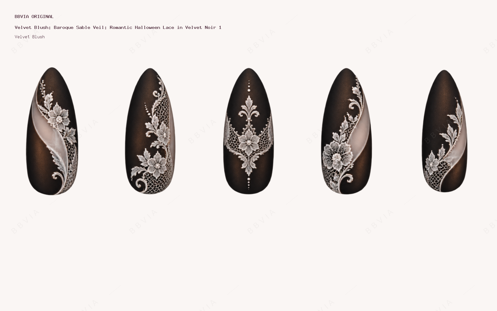 Baroque Sable Veil: Romantic Halloween Lace in Velvet Noir 1 — full design preview