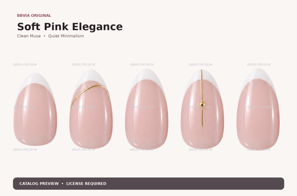Soft Pink Elegance five nail design preview